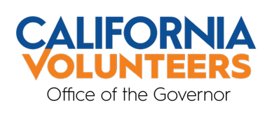 Logo of California Volunteers with the Office of the Governor in text